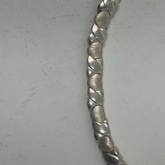 Sterling Silver Heart  & X 7" Link Bracelet - Picture 3 of 6